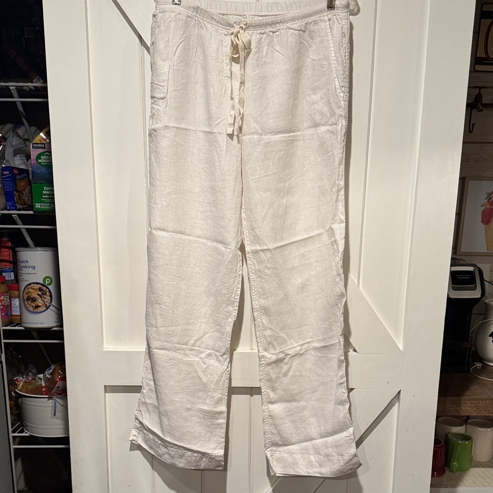 Velvet Cream Linen Pants